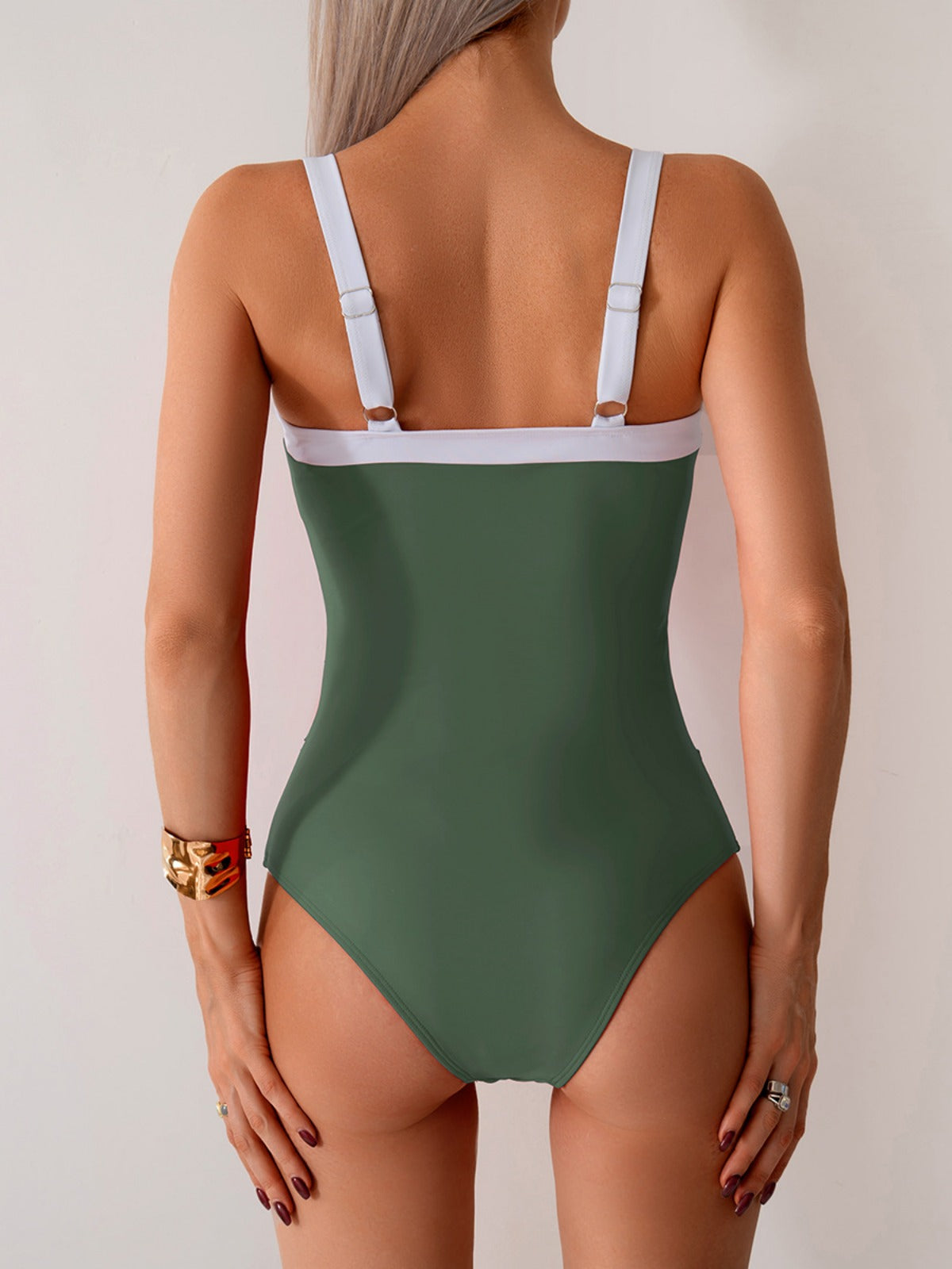Rowella | Women’s Sexy One-Piece Swimsuit with White Accent Trim
