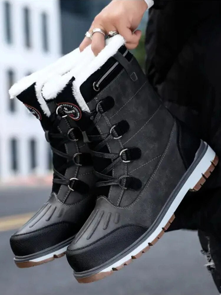 Drevan | Men’s Stylish Winter Boots | Mid-Height Lace-Up Shoes with Warm Lining