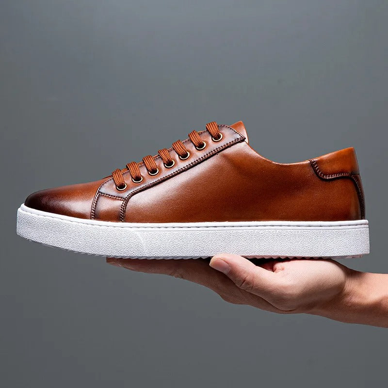 Rainer | Men’s Premium Leather Lace-Up Sneakers for Everyday Style