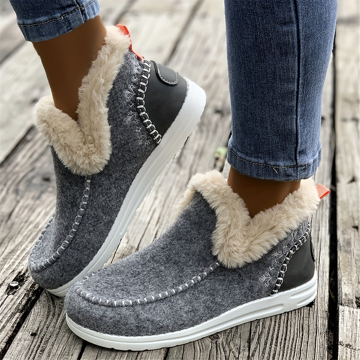 Lorinda | Warm Plush Lined Slip-On Winter Shoes for Women