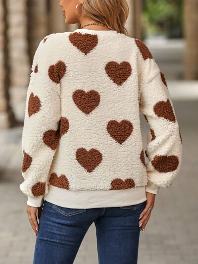 Vyoris | Women's Soft Plush Sweater with Adorable Heart Patterns – Ultimate Comfort and Style