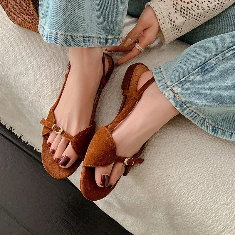 Emily | Women's Minimalist Low Block Heel Strap Sandals – Chic Summer Shoes for Everyday Elegance