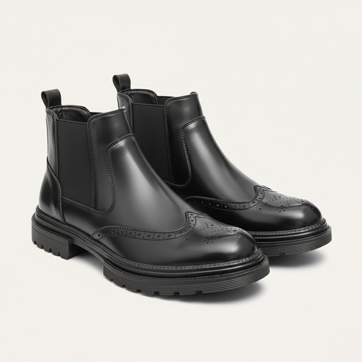 The Eastbourne Men's Smart Brogue Leather Chelsea Boots