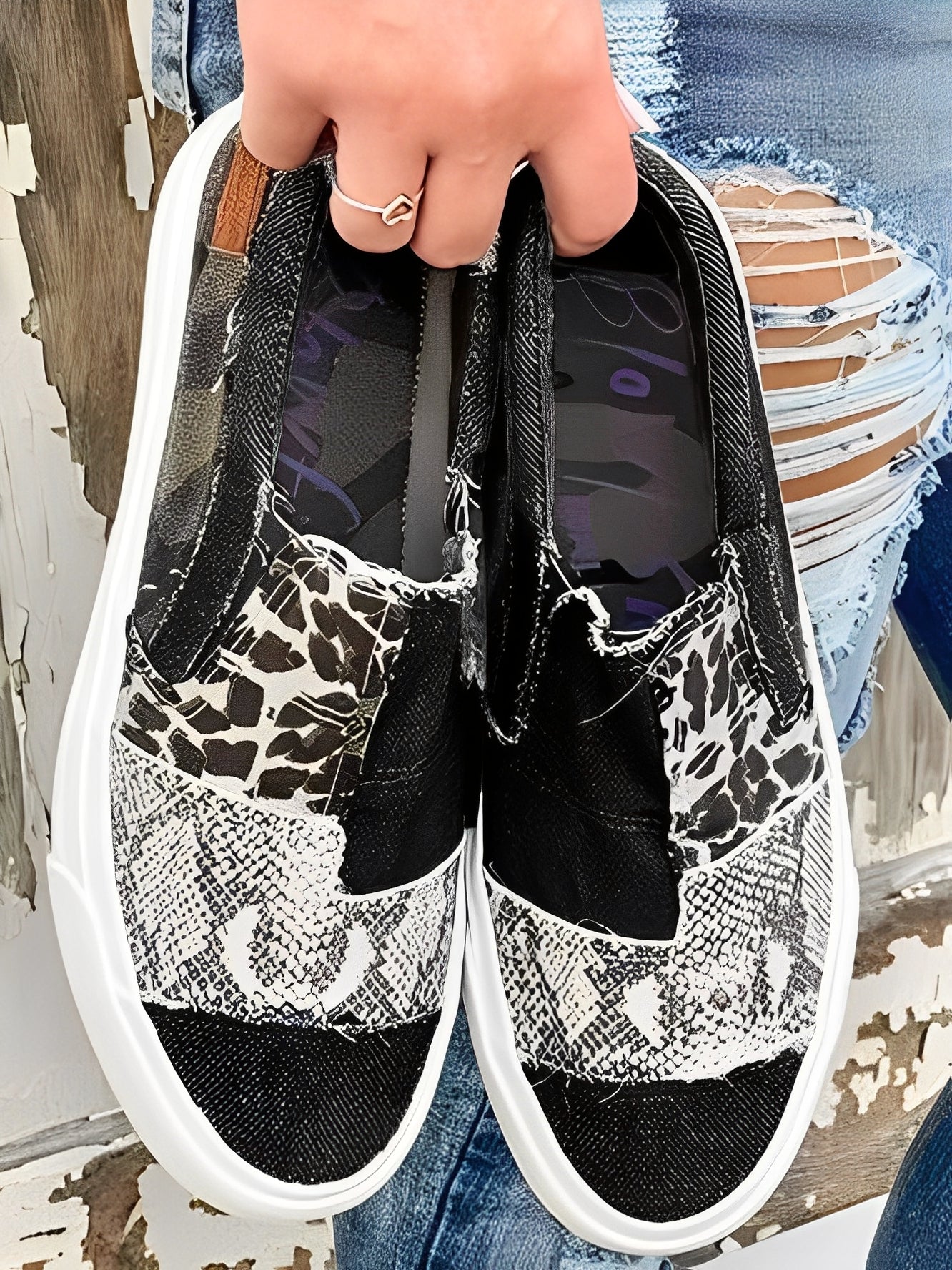 Orinthia | Women’s Animal Print Slip-On Loafers – Lightweight Casual Sneakers