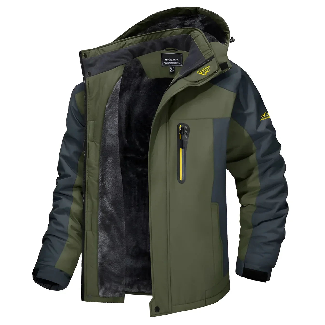 Theo | Men's Two-Tone Fleece-Lined Winter Jacket with Hood & Zip – Warm and Comfortable