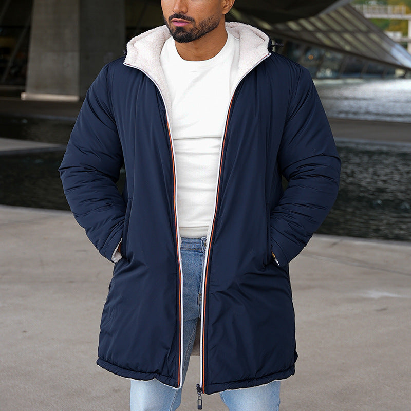 Alaric | Men's Reversible Hooded Coat with Full Zip and Side Pockets – Stylish & Versatile Outerwear for Any Occasion