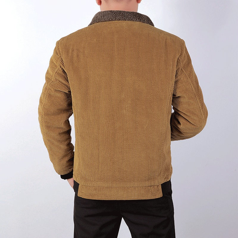 Ander | Men’s Corduroy Bomber Jacket with Sherpa Collar & Ribbed Cuffs