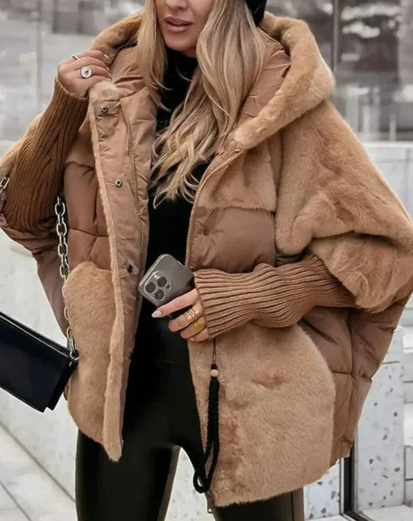 Erin | Women’s Oversized Padded Jacket with Faux Fur Hood and Practical Pockets