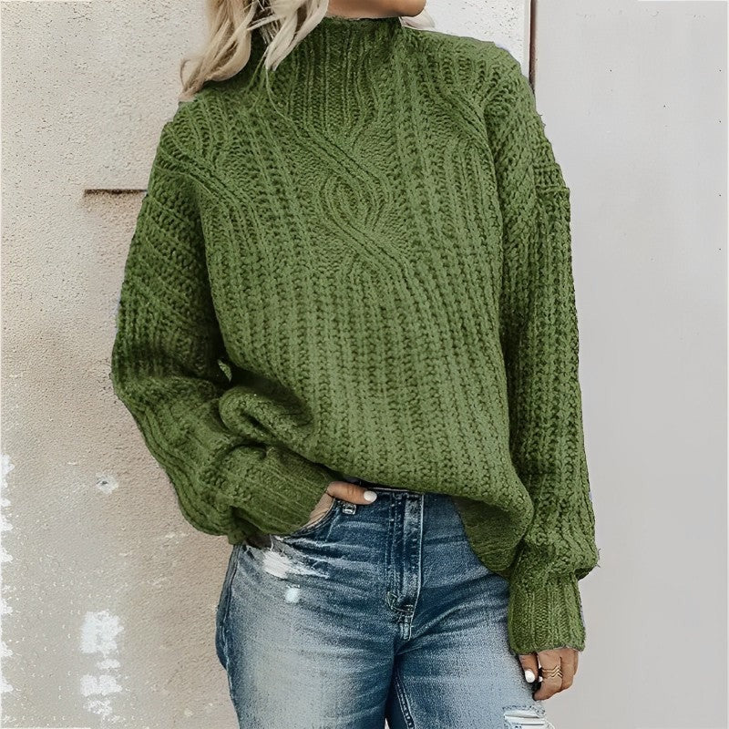 Agatha | Women’s Chunky Knit Sweater with High Neck