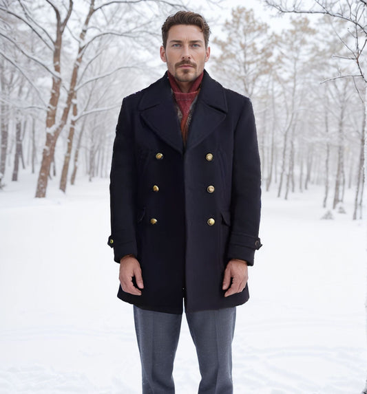 Ludvig | Men’s Fitted Double-Breasted Trench Coat with Lapel Collar