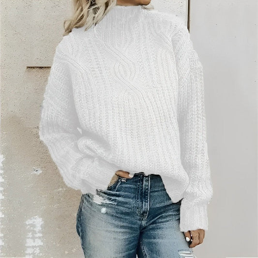 Agatha | Women’s Chunky Knit Sweater with High Neck