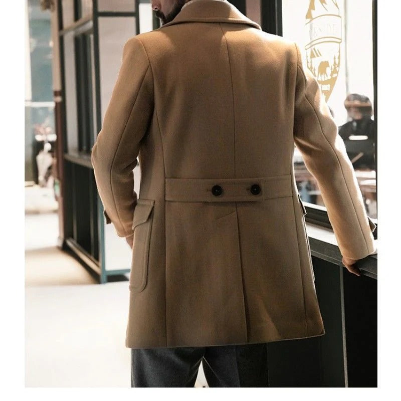 Ludvig | Men’s Fitted Double-Breasted Trench Coat with Lapel Collar