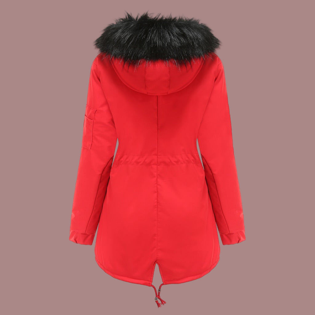 Evelyn | Women’s Water-Repellent Parka Jacket with Faux Fur Hood & Adjustable Waist