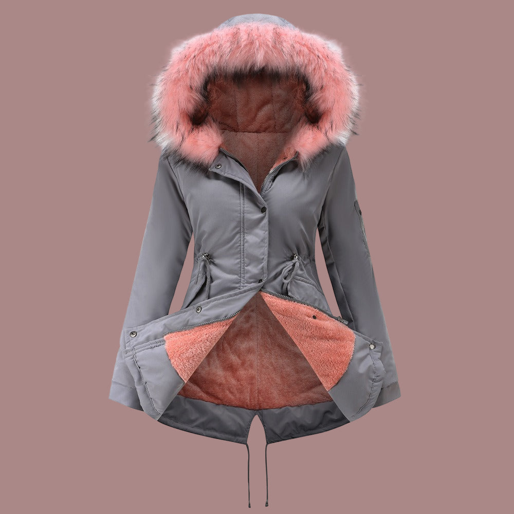 Evelyn | Women’s Water-Repellent Parka Jacket with Faux Fur Hood & Adjustable Waist