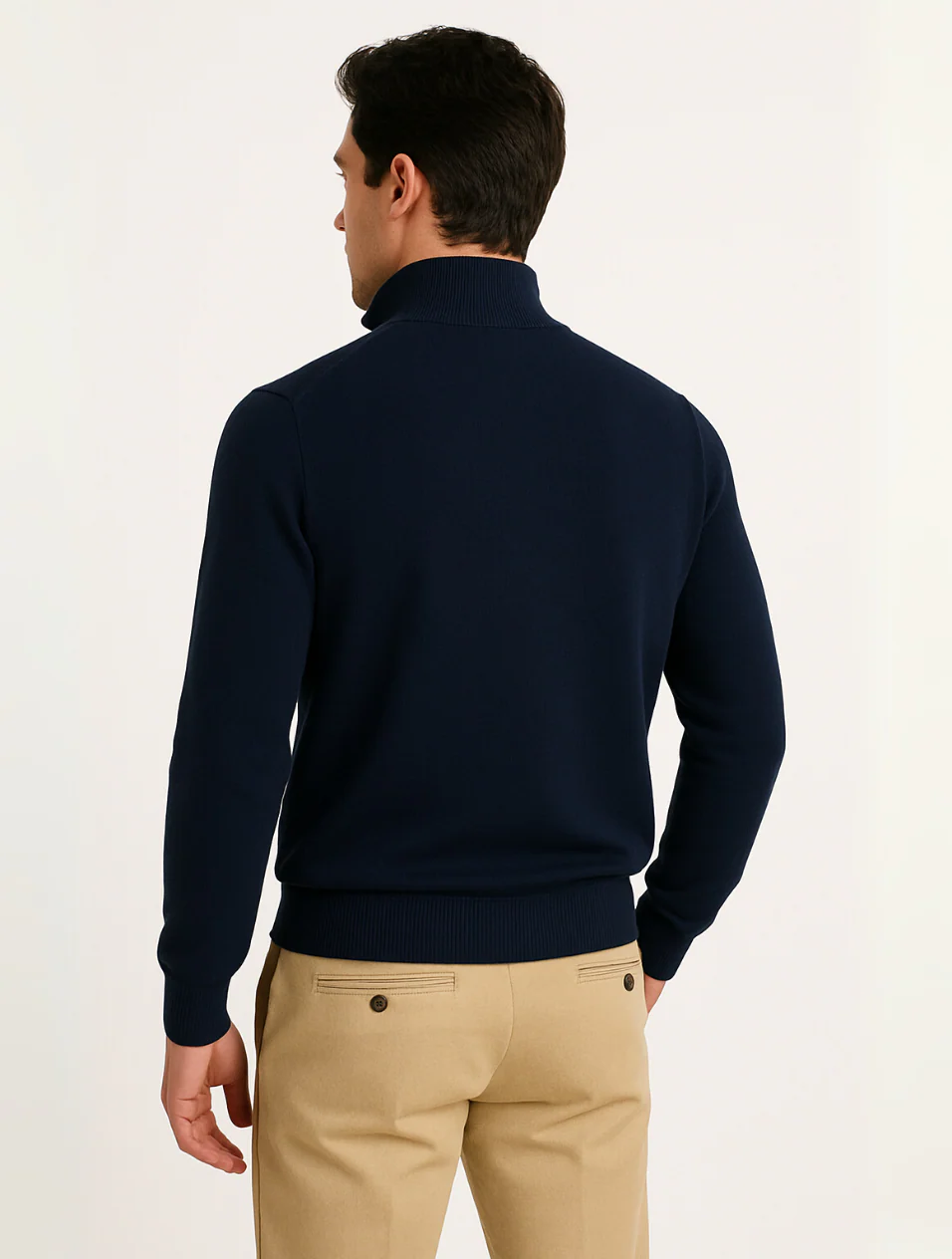 The Old Money Half-Zip Jumper for Men – Navy Blue