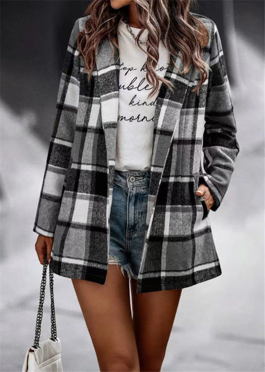 Edythine | Women's Lightweight Plaid Cotton Overshirt Jacket