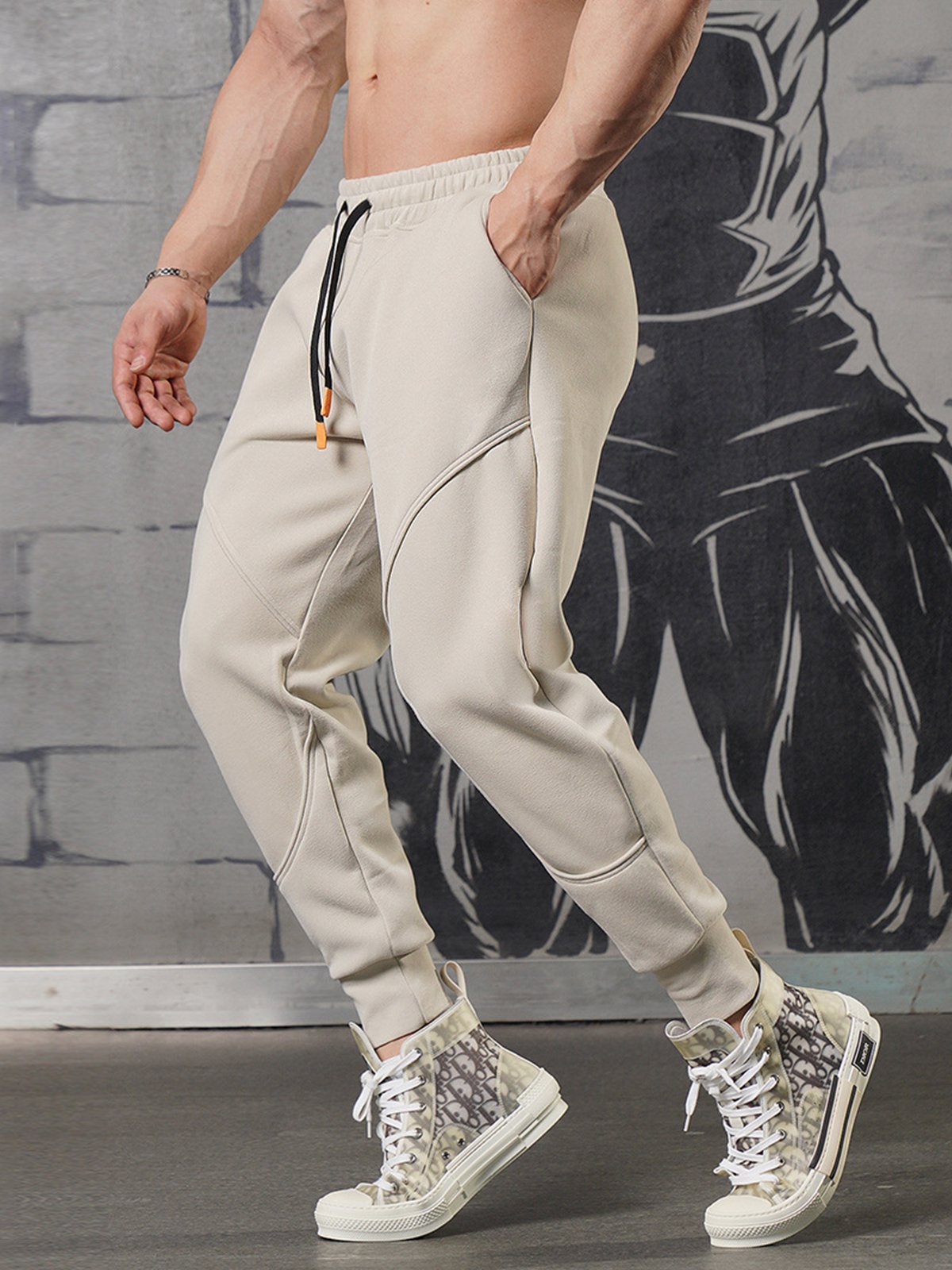 Manuel | Men's High-Waist Joggers with Side Pockets and Adjustable Drawstring – Style and Comfort for Everyday Wear