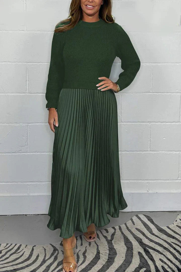 Prisca | Women's 2-in-1 Knit Dress with Long Pleated Skirt