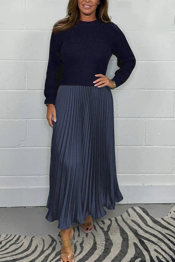 Prisca | Women's 2-in-1 Knit Dress with Long Pleated Skirt