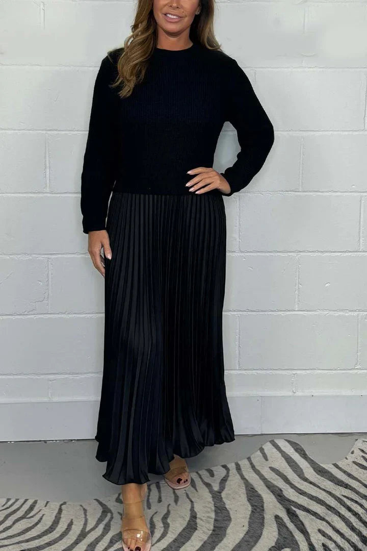 Prisca | Women's 2-in-1 Knit Dress with Long Pleated Skirt