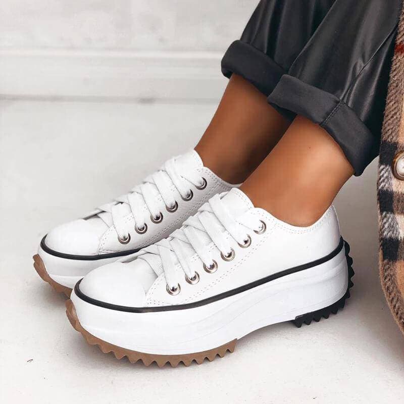 Olivia | Women's Lace-Up Chunky Platform Trainers – Classic Style with Elevated Comfort