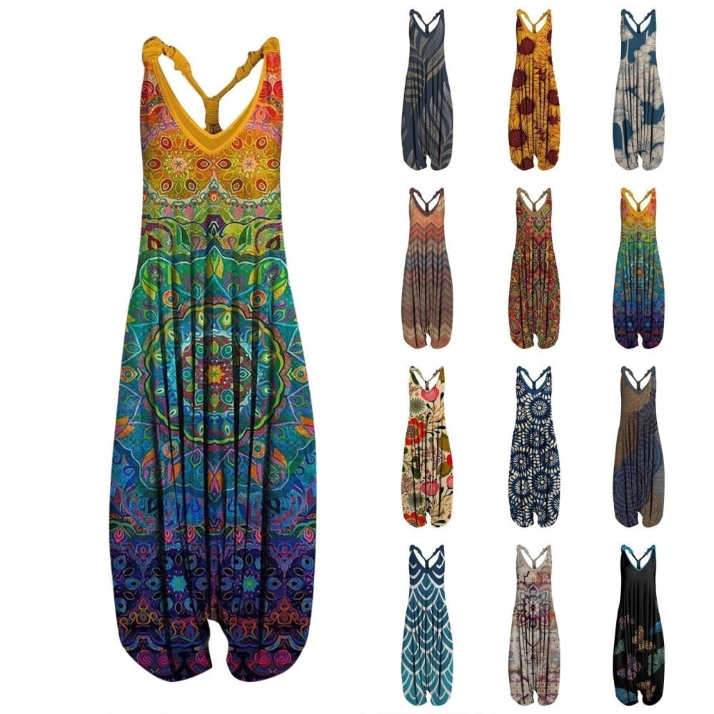 Ophelia | Women's Bohemian Print Airy Summer Jumpsuit