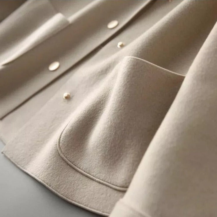 Melody | Women’s Cotton Jacket with Lapel Collar, Buttoned Loose Fit & Timeless Chic Style