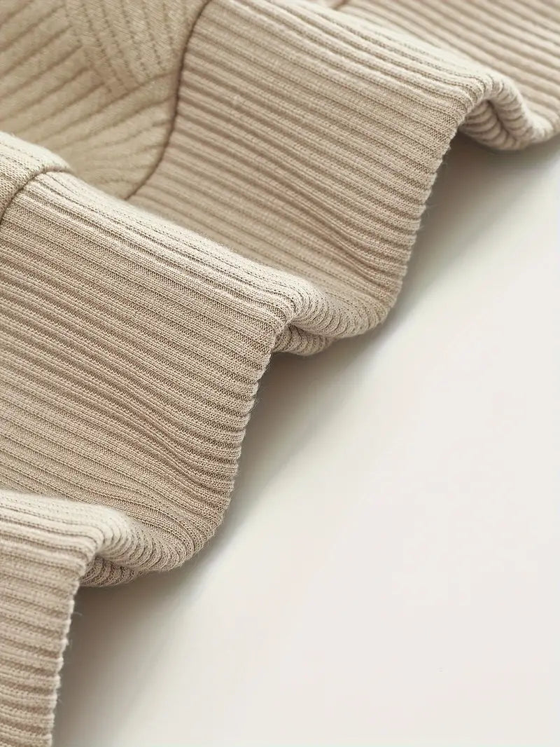 Heiko | Men's Textured Fabric Zipped Neckline Turn Down Collar Casual Sweater