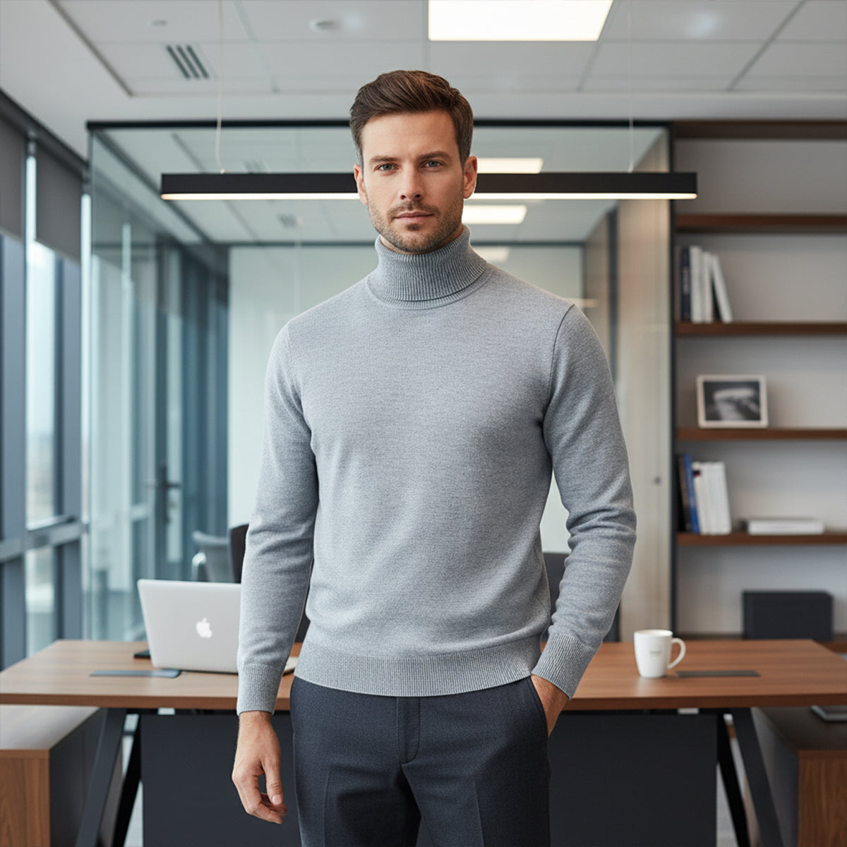 The Banbury Men's Classic Turtleneck Knit Sweater