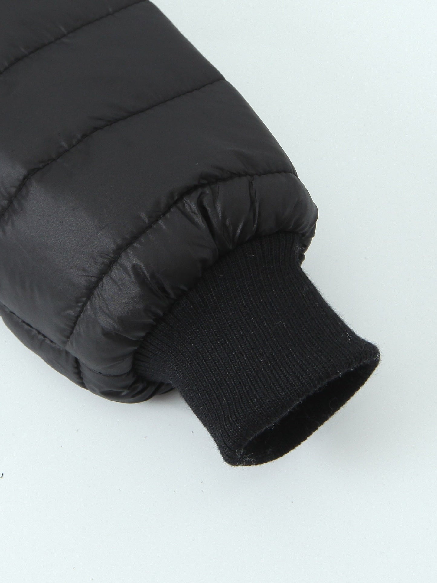 Macy | Women's Black Quilted Fleece-Lined Hooded Jacket with Zip