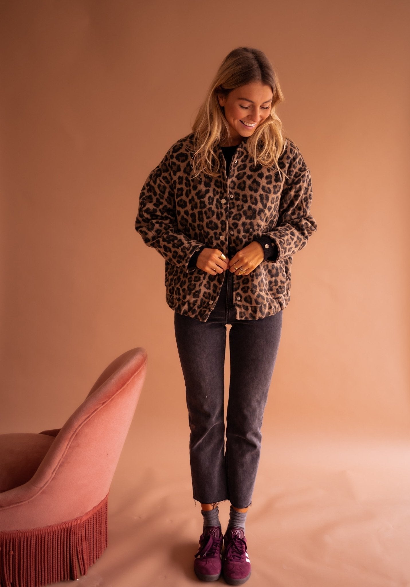 Easterina | Women's Leopard Print Button-Up Jacket for Effortless Style