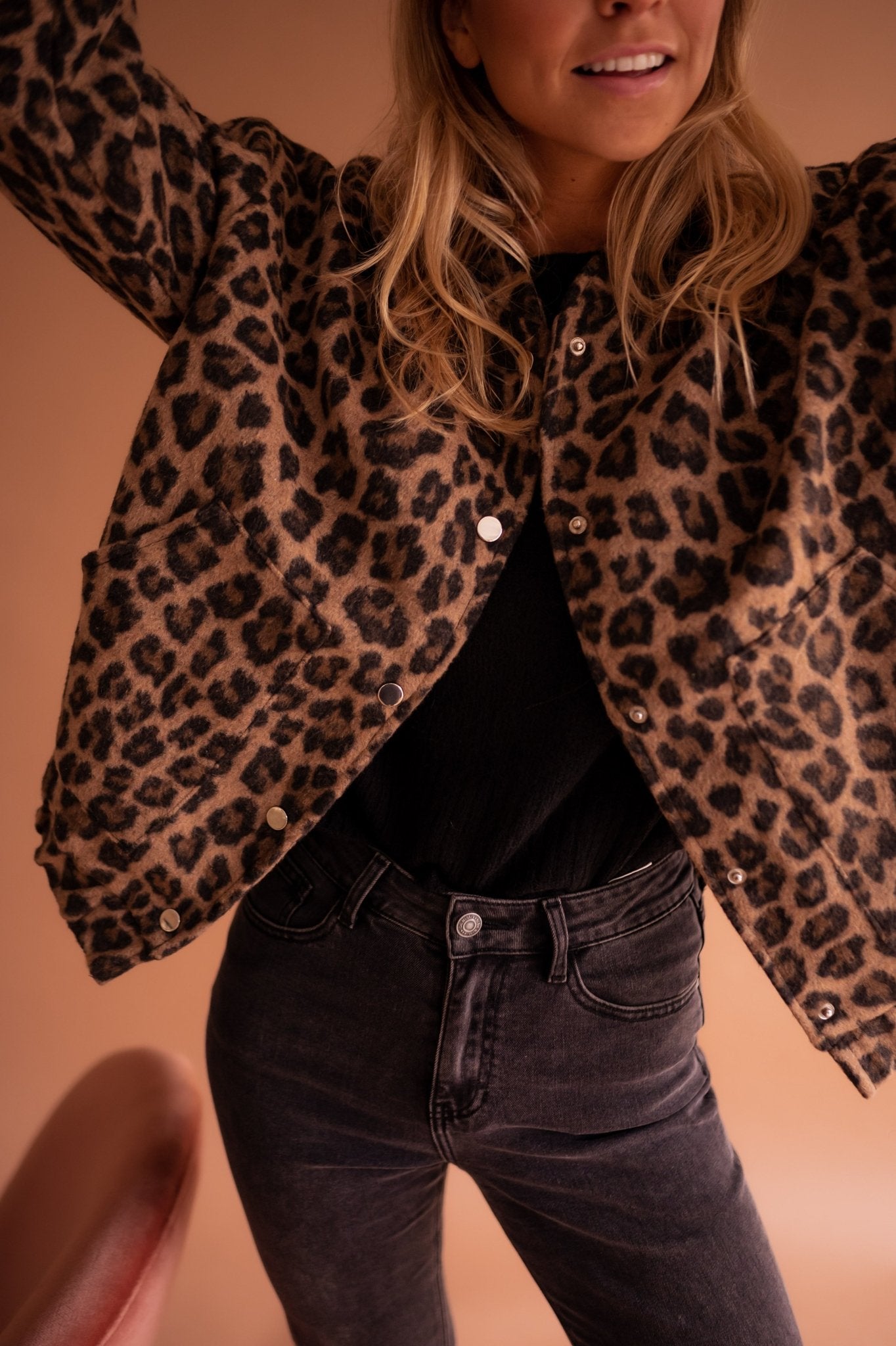 Easterina | Women's Leopard Print Button-Up Jacket for Effortless Style