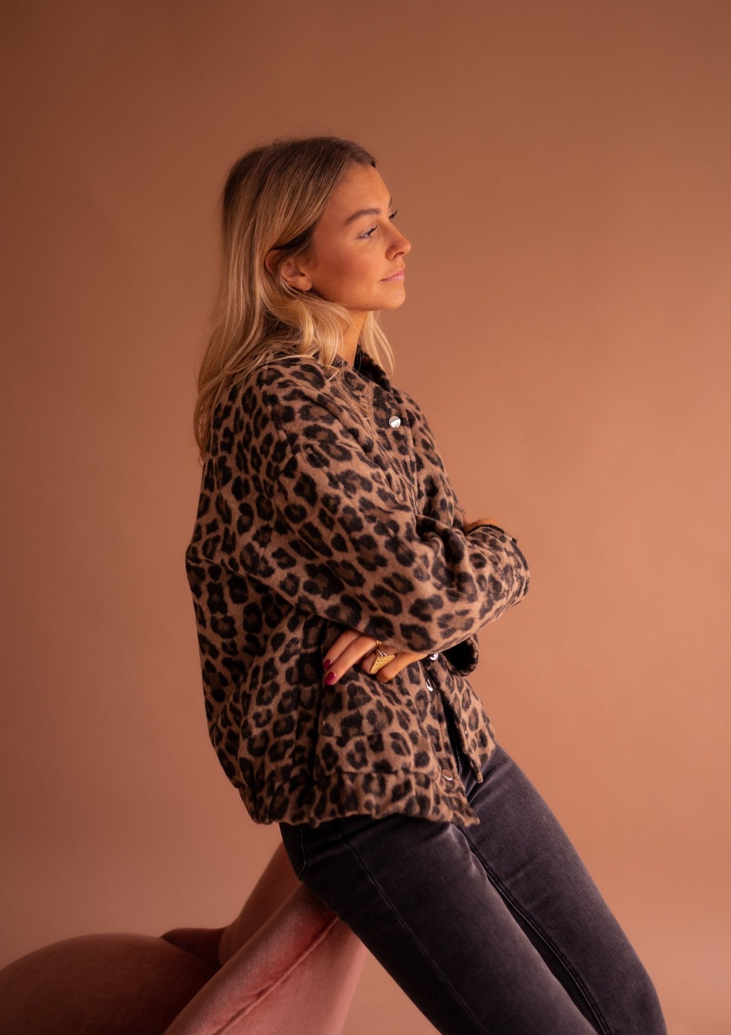 Easterina | Women's Leopard Print Button-Up Jacket for Effortless Style