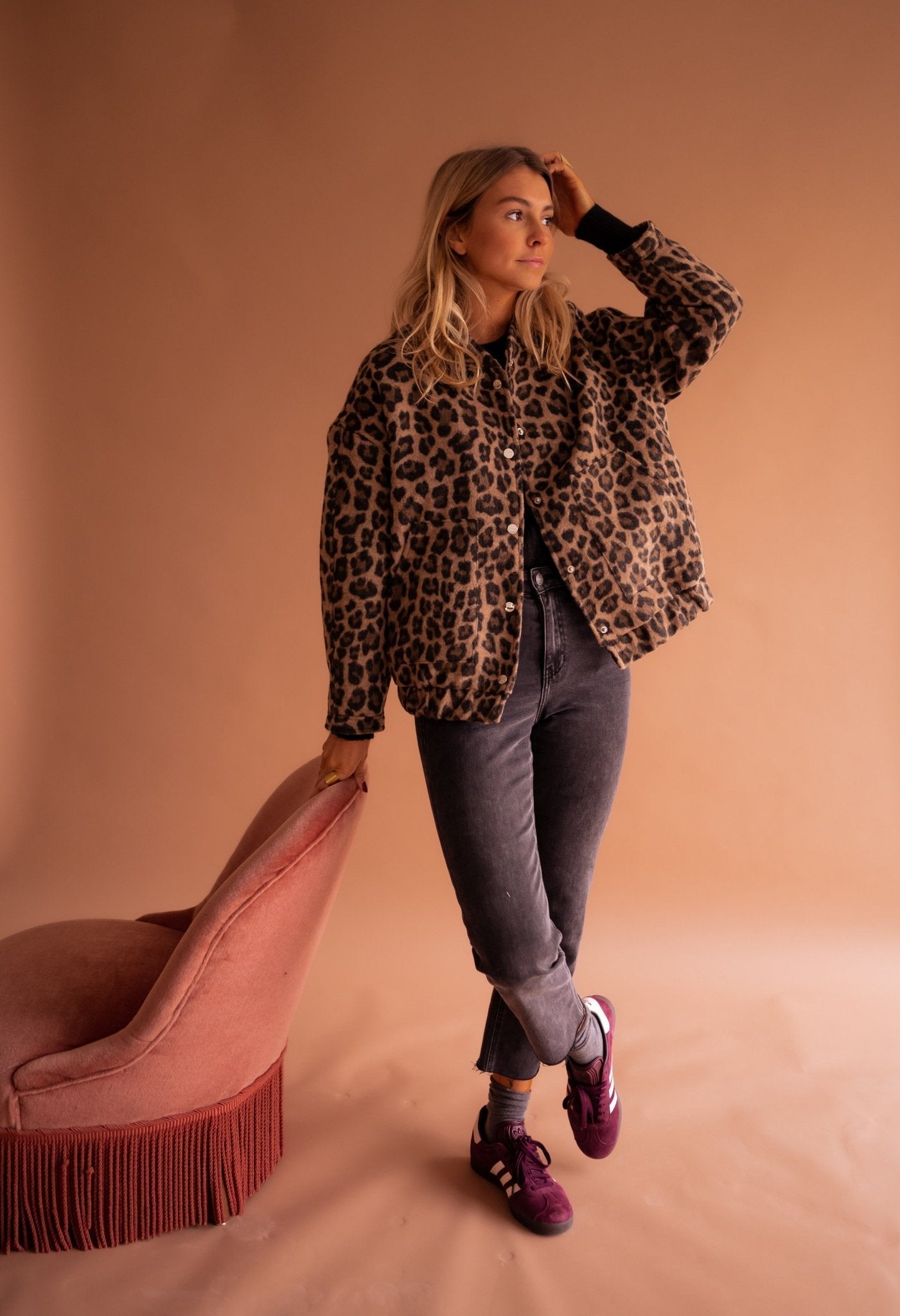 Easterina | Women's Leopard Print Button-Up Jacket for Effortless Style