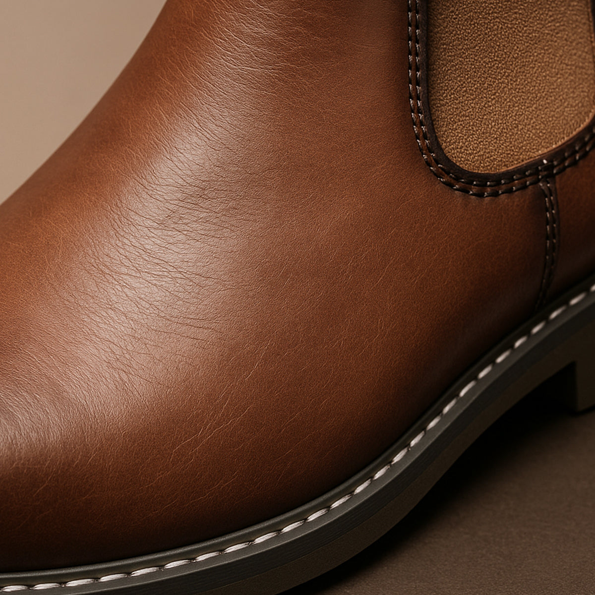 The Lothian Men's Classic Leather Slip On Chelsea Boots