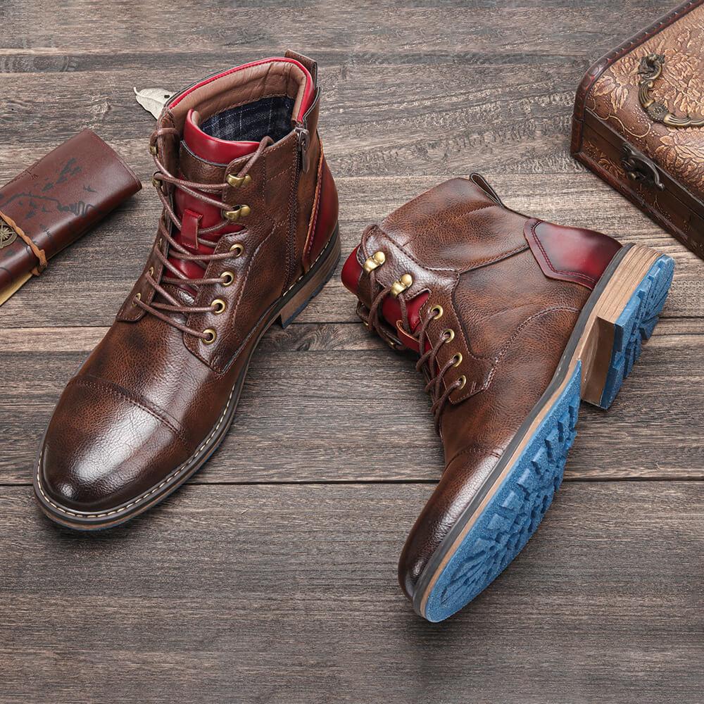 Ilmar | Men's Handcrafted Premium Oxford Boots with Lace-Up & Side Zipper