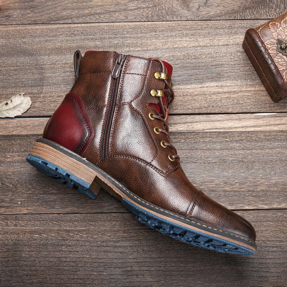 Ilmar | Men's Handcrafted Premium Oxford Boots with Lace-Up & Side Zipper