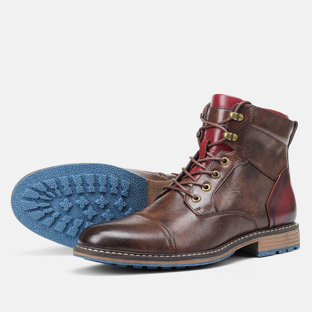 Ilmar | Men's Handcrafted Premium Oxford Boots with Lace-Up & Side Zipper