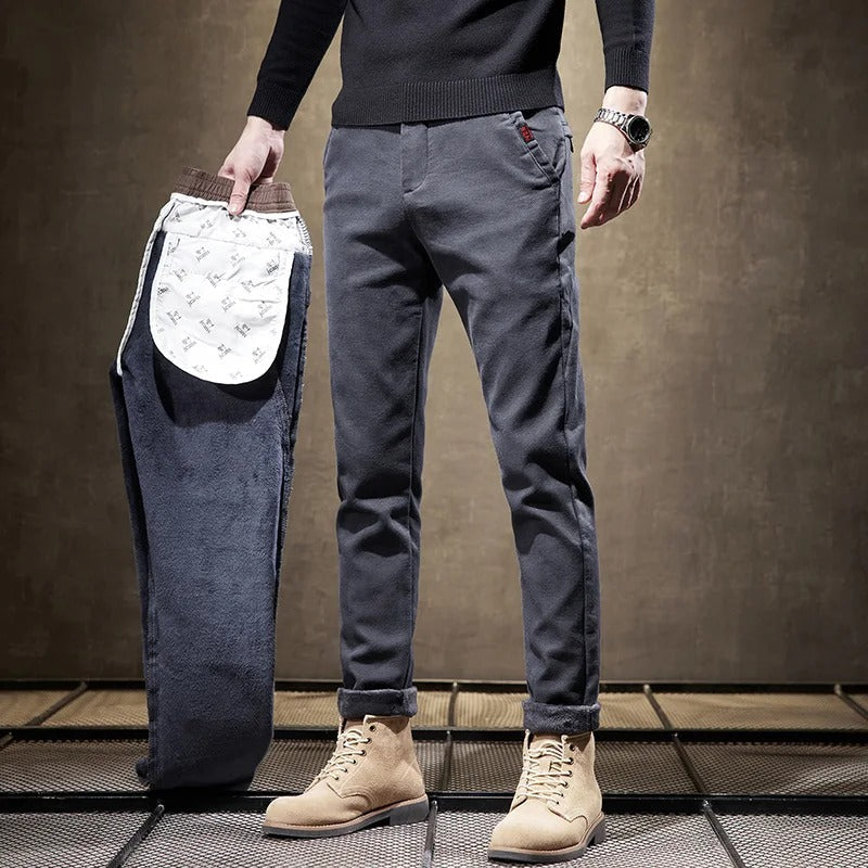 Wycliffe | Men’s Slim Fit Corduroy Work Trousers with Fleece Lining