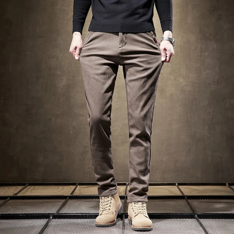 Wycliffe | Men’s Slim Fit Corduroy Work Trousers with Fleece Lining