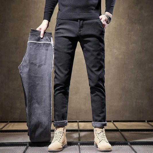 Wycliffe | Men’s Slim Fit Corduroy Work Trousers with Fleece Lining