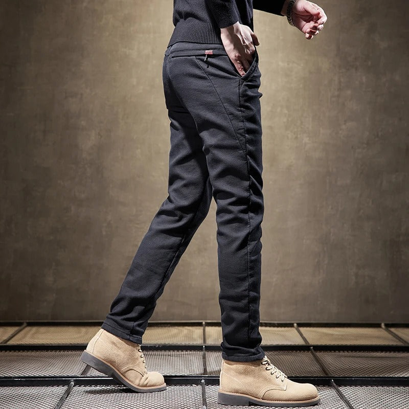 Wycliffe | Men’s Slim Fit Corduroy Work Trousers with Fleece Lining