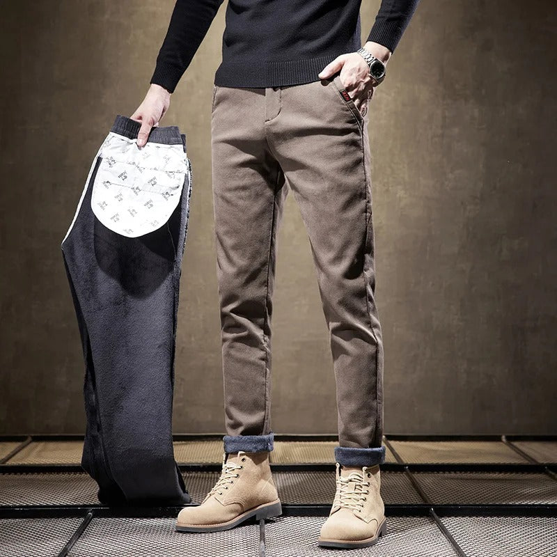 Wycliffe | Men’s Slim Fit Corduroy Work Trousers with Fleece Lining