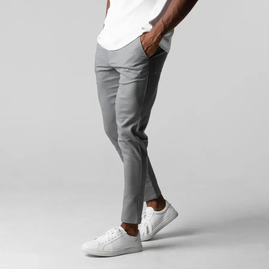 Christian | Men’s Slim-Leg Chino Trousers in Solid Colour