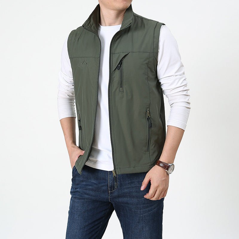 Francis | Men’s Stand Collar Quilted Vest with Full Zip & Secure Pockets