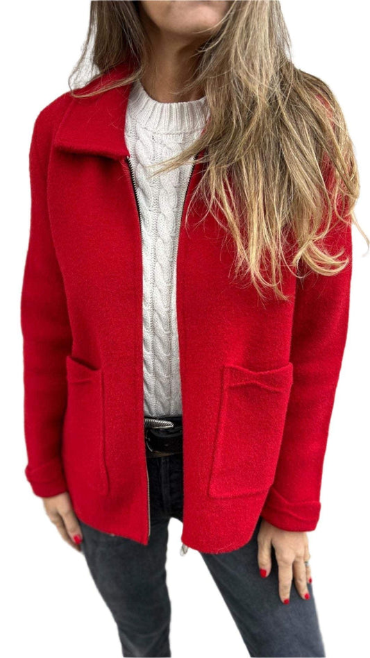 Eadwynn | Women’s Elegant Thick Cardigan with Lapel Collar and Side Pockets