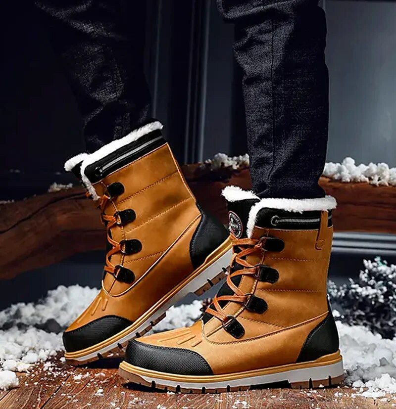 Drevan | Men’s Stylish Winter Boots | Mid-Height Lace-Up Shoes with Warm Lining