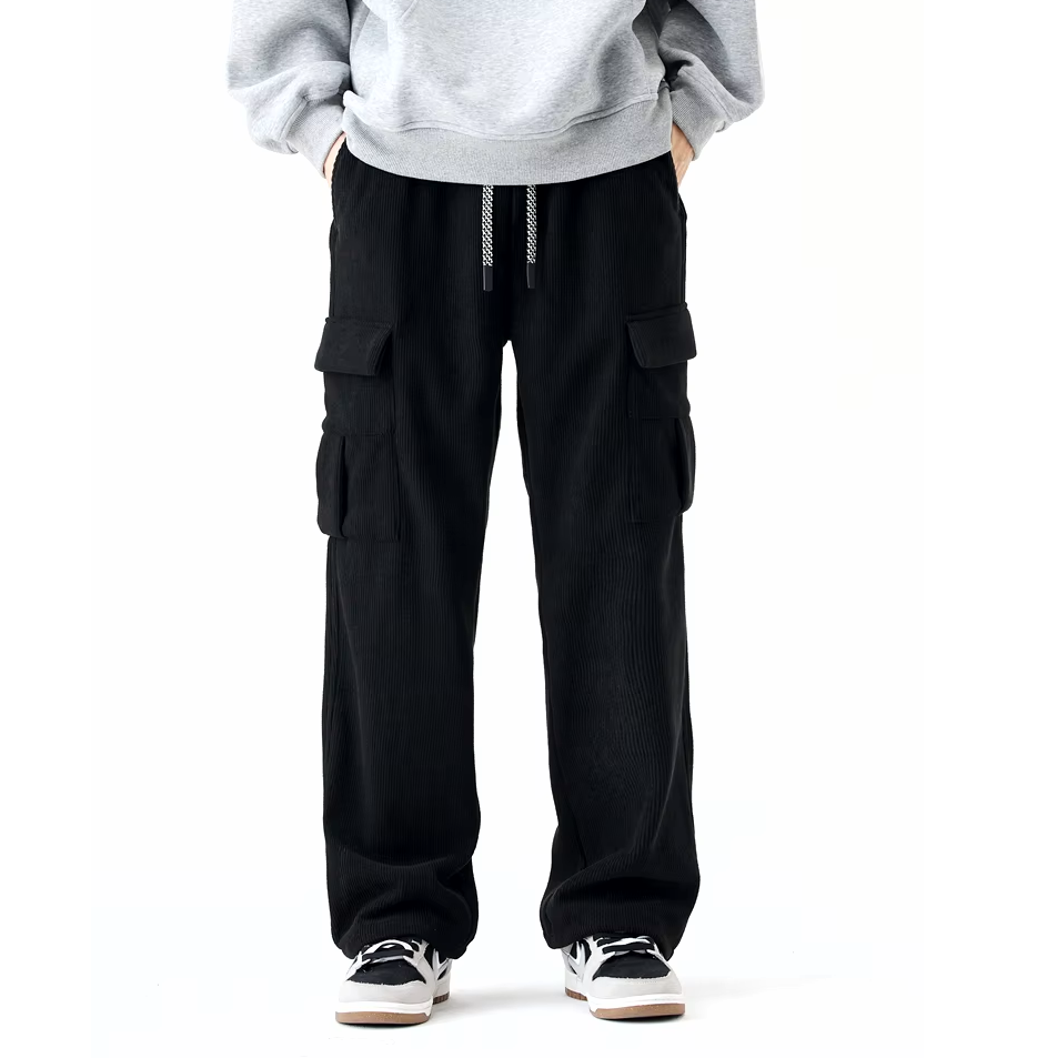 Joachim | Men’s Corduroy Trousers with Fleece Lining, Drawstring, and Relaxed Fit