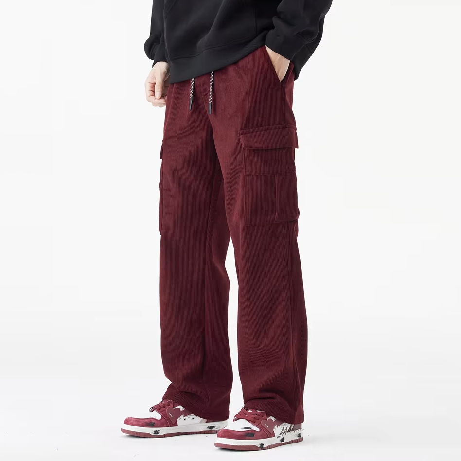 Joachim | Men’s Corduroy Trousers with Fleece Lining, Drawstring, and Relaxed Fit