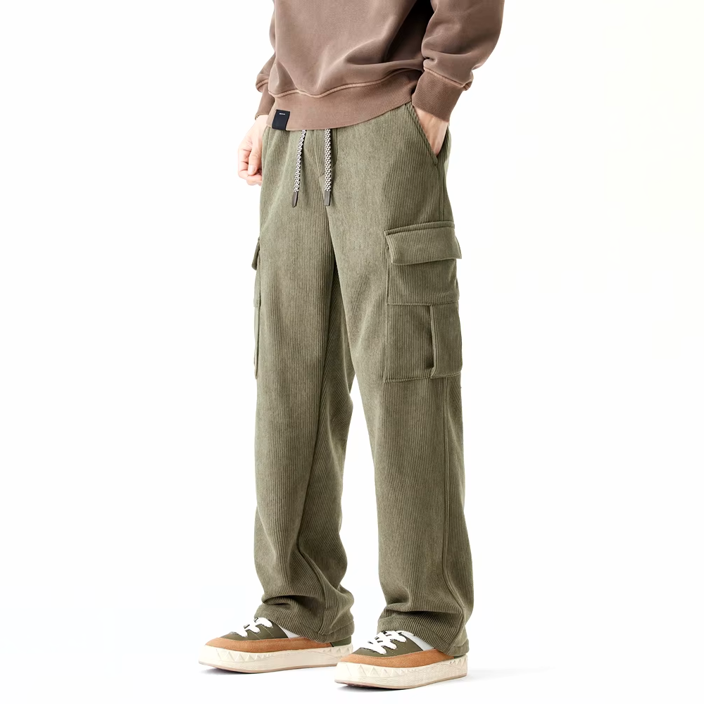 Joachim | Men’s Corduroy Trousers with Fleece Lining, Drawstring, and Relaxed Fit